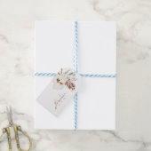 Rustieke Boho Pampagras Bloemige Monogram Cadeaulabel (Met Touw)