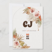 Rustieke Boho Pampagras Bruiloft Save The Date (Voorkant)