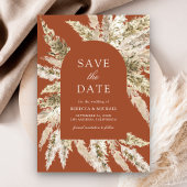 Rustieke Boho Pampas Boog Terracotta bruiloft Save The Date