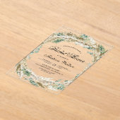 Rustieke Boho Pampas Eucalyptus Krans Bruidsdiner Acryl Uitnodigingen (Laagn)
