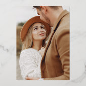 Rustieke Boho Pampas Foto Save The Date Folie Uitnodiging (Achterkant)