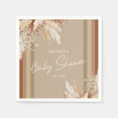 Rustieke Boho Pampas Gras Baby Shower Servet (Voorkant)