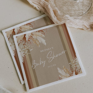 Rustieke Boho Pampas Gras Baby Shower Servet