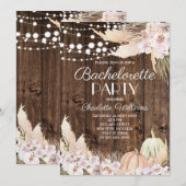 Rustieke Boho Pampas Gras Bachelorette Feest Kaart (Voorkant / Achterkant)