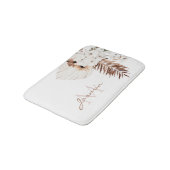 Rustieke Boho Pampas Gras Bloemige Monogram Badmat (Gekanteld)