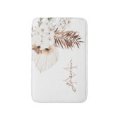 Rustieke Boho Pampas Gras Bloemige Monogram Badmat (Voorkant Verticaal)