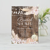 Rustieke Boho Pampas Gras Bruidsdouche Kaart (Staand voorkant)