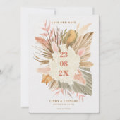 Rustieke Boho Pampas Gras Bruiloft Save The Date (Voorkant)