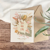 Rustieke Boho Pampas Gras Bruiloft Save The Date