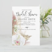Rustieke Boho Pampas Gras Orchidee Bruidsdouche Kaart (Staand voorkant)