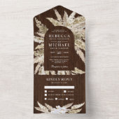 Rustieke Boho Pampas Gras Schuur Houten Boog Trouw All In One Uitnodiging (Binnen)