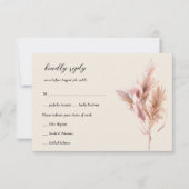 Rustieke Boho Pampas Grass RSVP-kaart RSVP Kaartje (Voorkant)