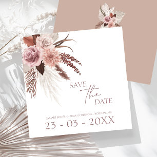 Rustieke Boho Pampas Grass Terracotta bruiloft Save The Date