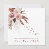 Rustieke Boho Pampas Grass Terracotta bruiloft Save The Date (Voorkant)