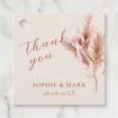 Rustieke Boho Pampas Grass Wedding Bedankjes Labels (Voorkant)