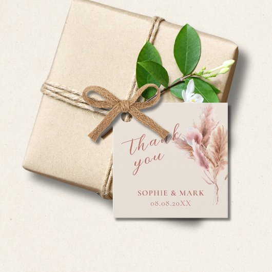 Rustieke Boho Pampas Grass Wedding Bedankjes Labels