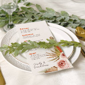 Rustieke Boho Pampas Grass Wedding Menu