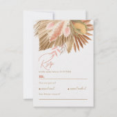 Rustieke Boho Pampas Grass Wedding RSVP Kaartje (Voorkant)