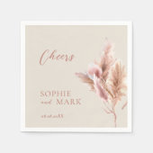 Rustieke Boho Pampas Grass Wedding Servet (Voorkant)