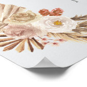 Rustieke Boho Pampas We kunnen nauwelijks wachten Poster (Hoek)