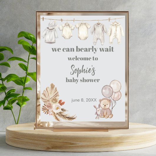 Rustieke Boho Pampas We kunnen nauwelijks wachten Poster