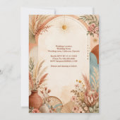 Rustieke Boho Pampas wilde bloem Bruiloft Kaart (Achterkant)