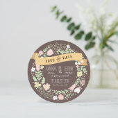 Rustieke Boho Pastel Bloem Foto Save the Date (Staand voorkant)