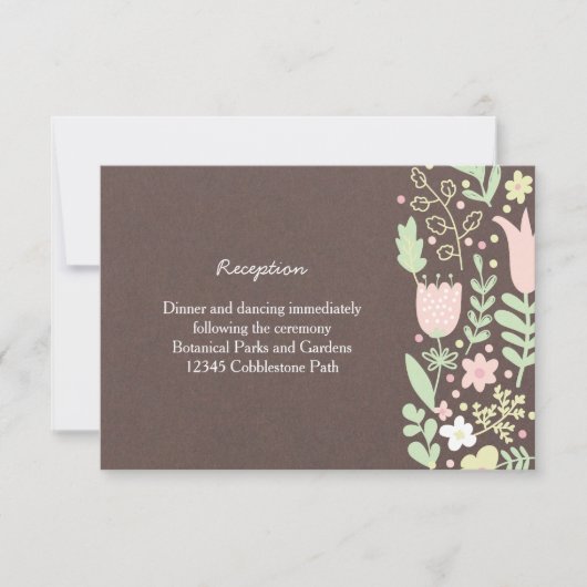 Rustieke Boho Pastel Bloem Krans Bruiloft Kaart (Voorkant)