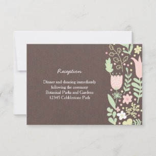 Rustieke Boho Pastel Bloem Krans Bruiloft Kaart