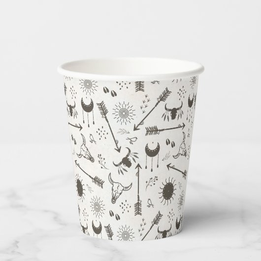 Rustieke Boho Patroon ID1109 Papieren Bekers (Achterkant)