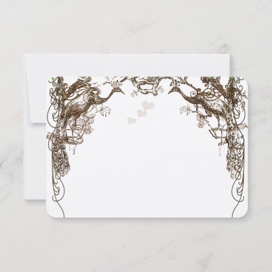 Rustieke Boho Peacock  Liefde Vogel Bruiloft RSVP (Achterkant)