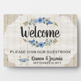 Rustieke Boho Pijlen & Bloemen Huwelijks Welkom Bo Fotoplaat