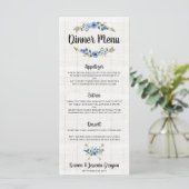 Rustieke Boho pijlen & bloemenbruiloft diner menu (Staand voorkant)