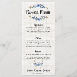 Rustieke Boho Pijlen & Bloemendiner Menu Bruiloft