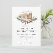 Rustieke Boho Pine & Kaarsen Kerst Vakantie Party Kaart (Staand voorkant)