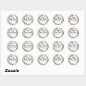 Rustieke Boho Pink Floral Bruiloft Save the Date Ronde Sticker (Vel)