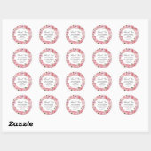Rustieke Boho Pink Floral Quinceanera dank u Ronde Sticker (Vel)