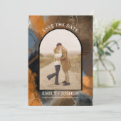 Rustieke Boho Plat Save The Date Kaarten Artistiek (Staand voorkant)