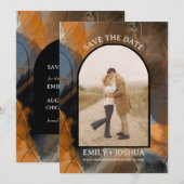 Rustieke Boho Plat Save The Date Kaarten Artistiek (Voorkant / Achterkant)