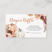 Rustieke Boho Pompoen Baby shower Luier Raffle Informatiekaartje (Voorkant)