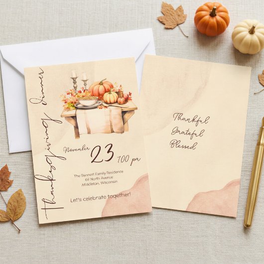 Rustieke Boho Pompoen Friendsgiving Thanksgiving Kaart