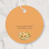 Rustieke Boho Pompoen Herfst Bloemen Baby shower Bedankjes Labels (Achterkant)