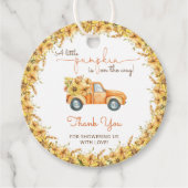 Rustieke Boho Pompoen Herfst Bloemen Baby shower Bedankjes Labels (Voorkant)