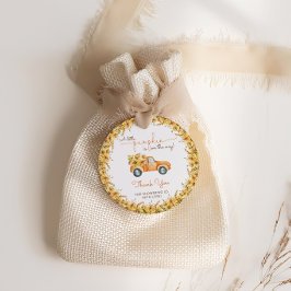 Rustieke Boho Pompoen Herfst Bloemen Baby shower Bedankjes Labels