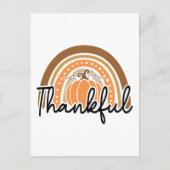 Rustieke Boho pompoen regenboog dankbaar Briefkaart (Voorkant)