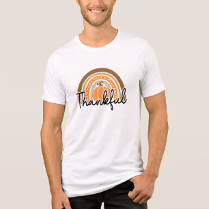 Rustieke Boho pompoen regenboog dankbaar Tri-Blend Shirt