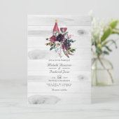 Rustieke Boho Pr Plum Wijnproeverij QR Code RSVP T Kaart (Staand voorkant)