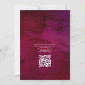 Rustieke Boho Pr Plum Wijnproeverij QR Code RSVP T Kaart (Achterkant)