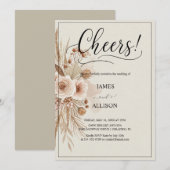Rustieke Boho Proost Neutrale Bloemen Uitnodiging (Voorkant / Achterkant)