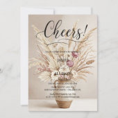 Rustieke Boho Proost Neutrale Bloemen Uitnodiging (Voorkant)